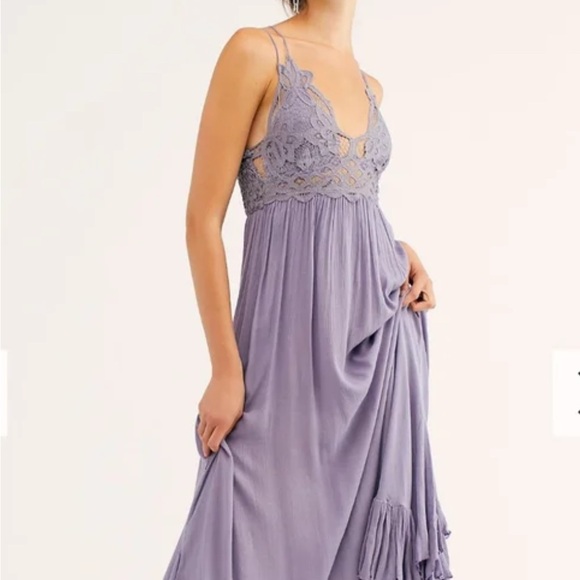 Free People Dresses & Skirts - Free People Adella Maxi Dress Size Small  Lace Maxi Dress in Dark Gray Boho Chic